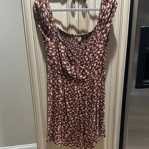 Chic Brown Floral Mini Dress